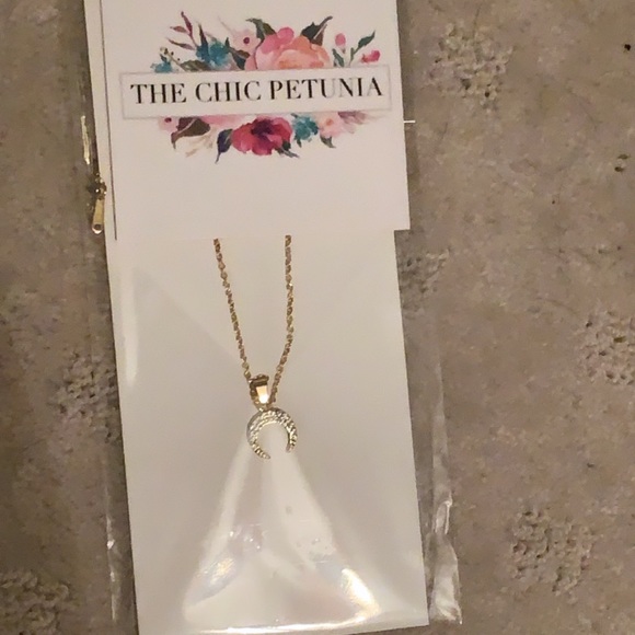 🌙Boho Pavé Crescent Moon Pendant Necklace - Picture 4 of 4